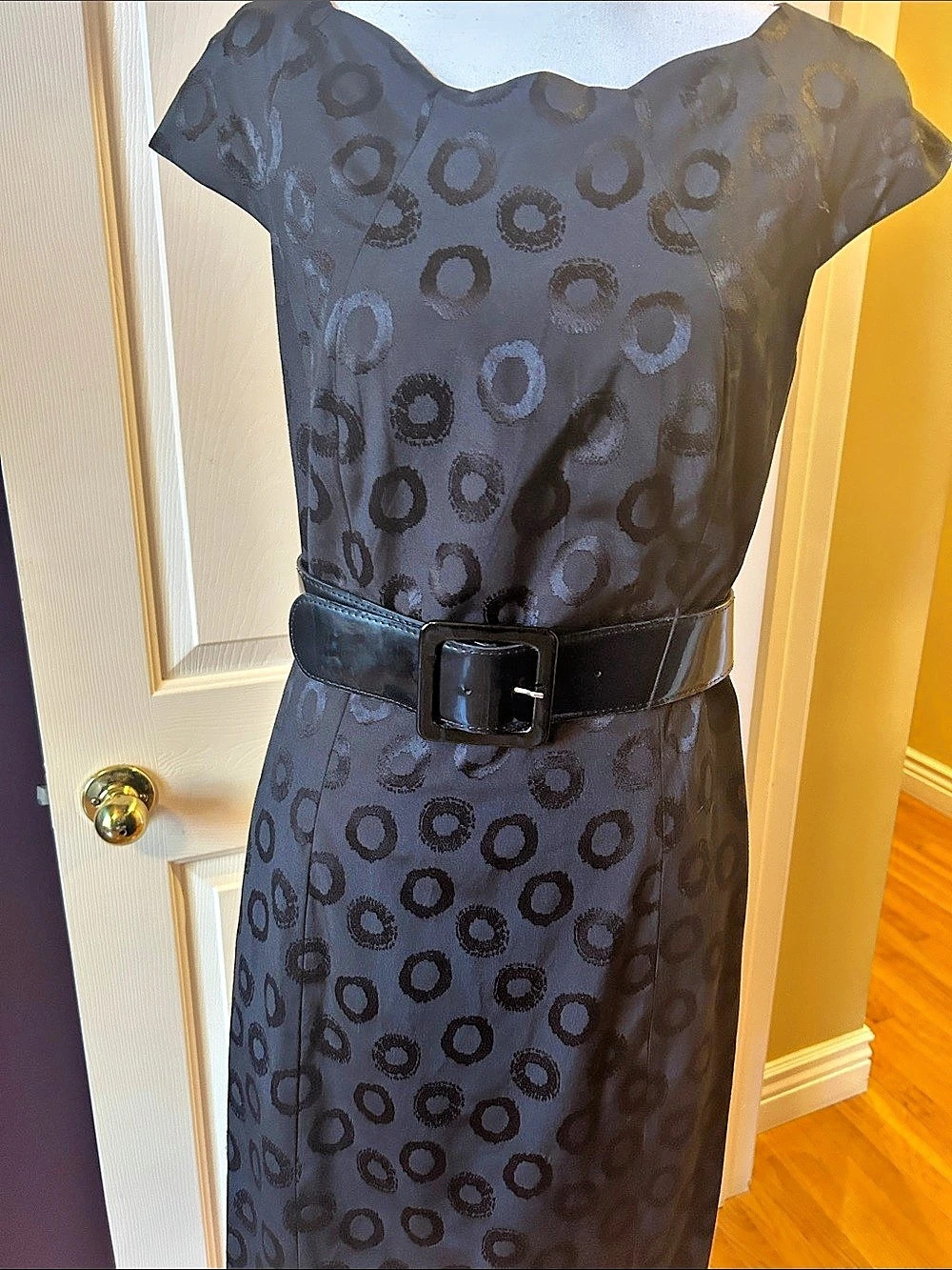 Jax Black Abstract Midi Dress Like New - Picture 2 of 6